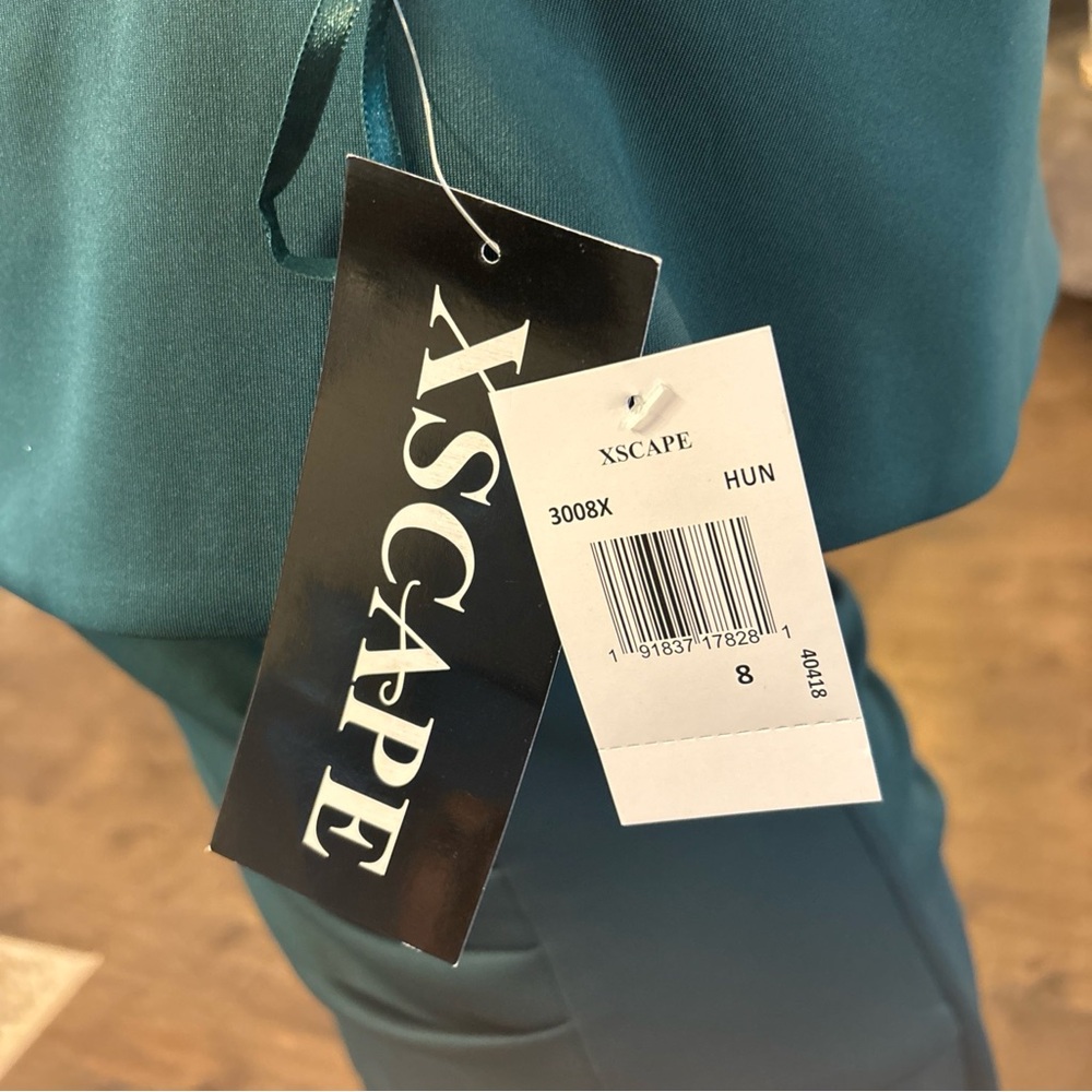 Xscape Green Ruched Strapless Sundress - Picture 8 of 8